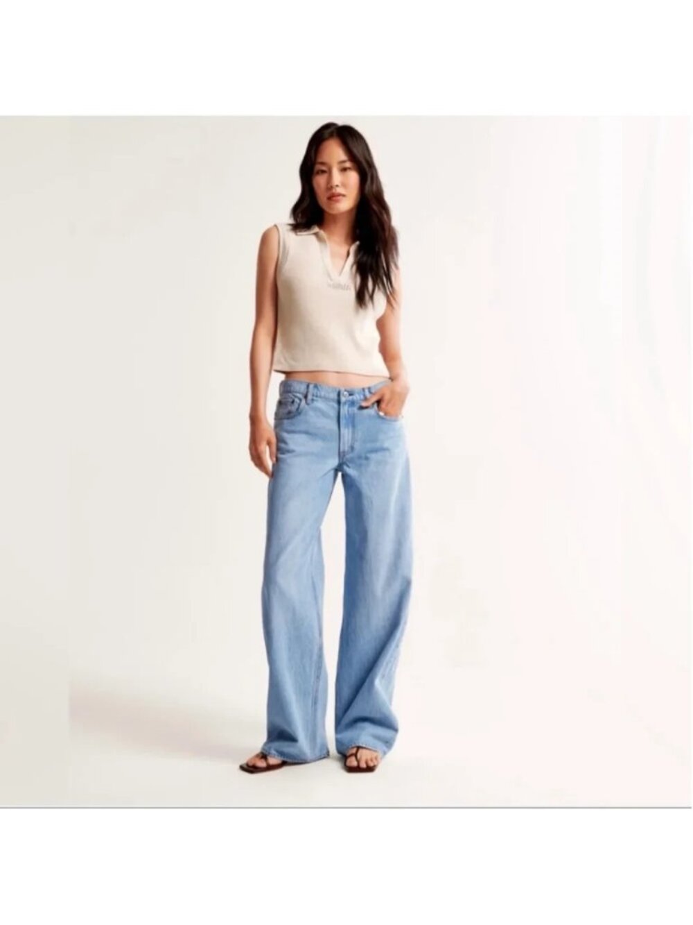 Abercrombie & Fitch Ultra Loose Low Rise Wide Leg Jeans Size 27 Petitie